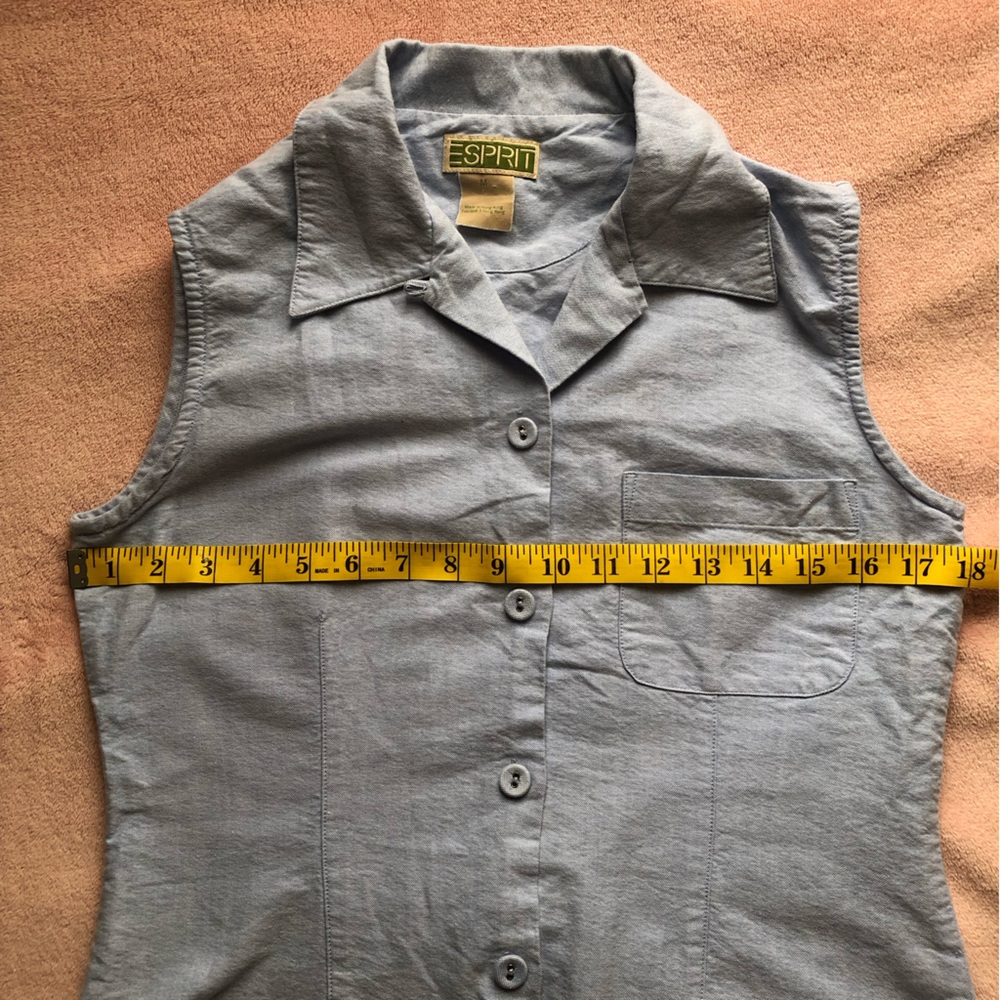 Vintage esprit sleeveless button up - Picture 4 of 7